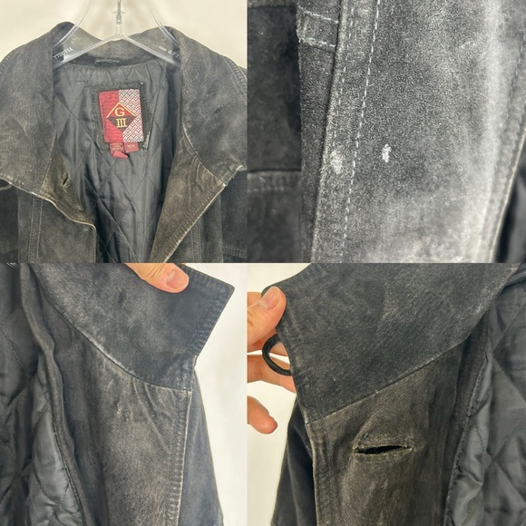 Vintage G III Black Quilted Suede Jacket - Picture 8 of 8